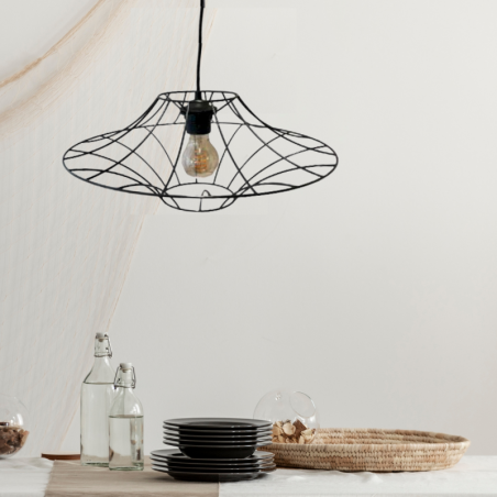 suspension filaire 40 cm noir design