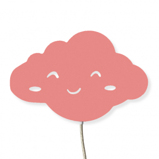 applique murale rose forme nuage pour enfant
