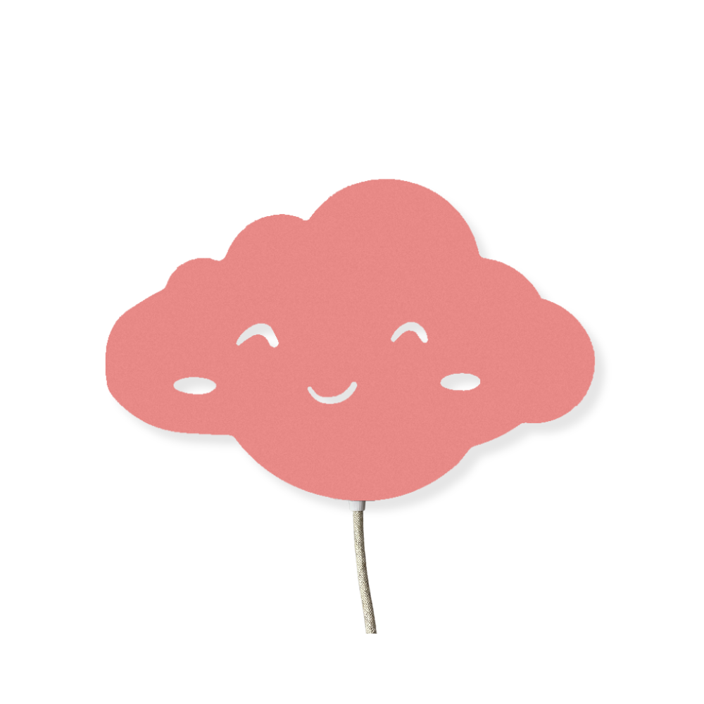 applique murale rose forme nuage pour enfant