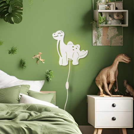 applique murale blanc cassé dinosaure pour enfant
