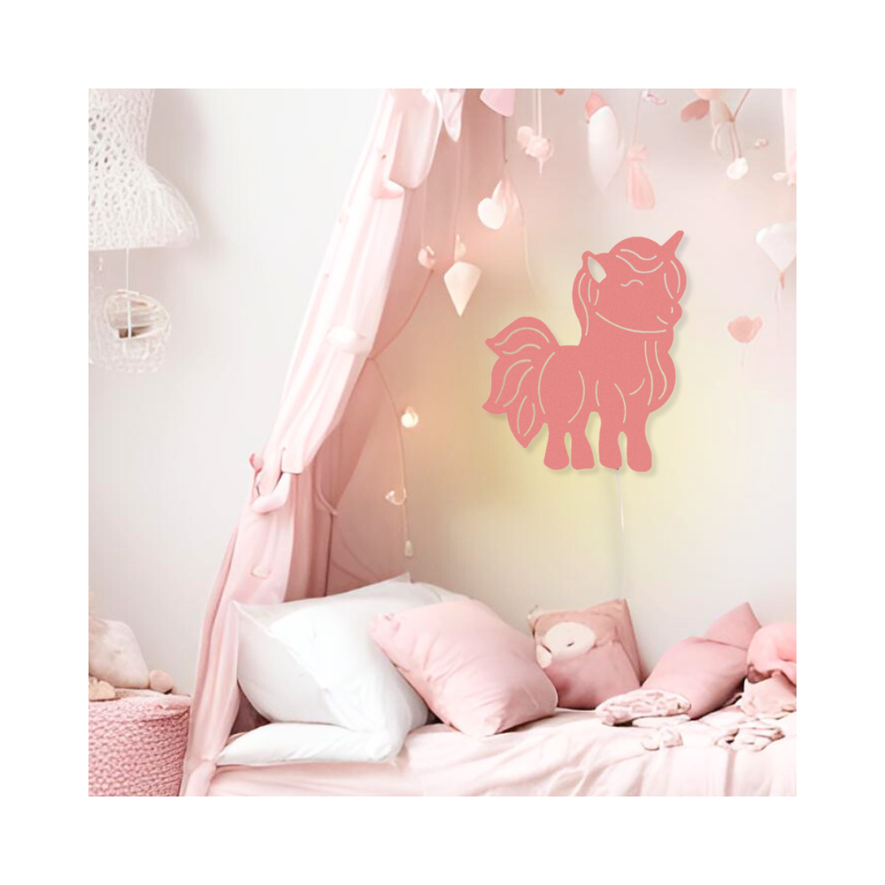 applique murale licorne pour enfant couleur rose