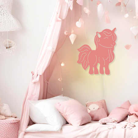 applique murale licorne pour enfant couleur rose