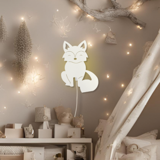 applique murale renard couleur blanc cassé