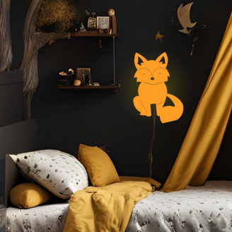 applique murale jaune orangé forme renard