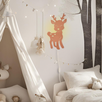 applique murale biche couleur abricot