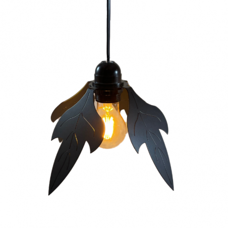 suspension feuilles noir