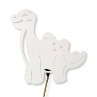 Applique murale pour enfant de forme dinosaure couleur blanc cassé