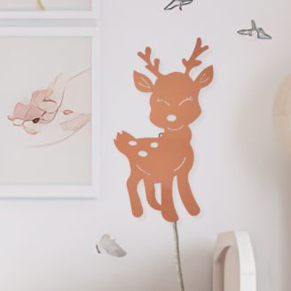 applique murale biche couleur abricot